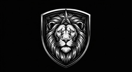 Obraz premium Lion Head Emblem Badge Crest Symbol Illustration.