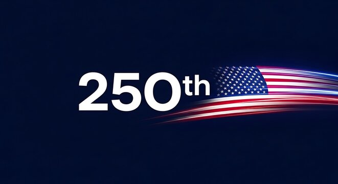 Celebrating 250 years anniversary of independence a patriotic 4th of july commemoration with american flags