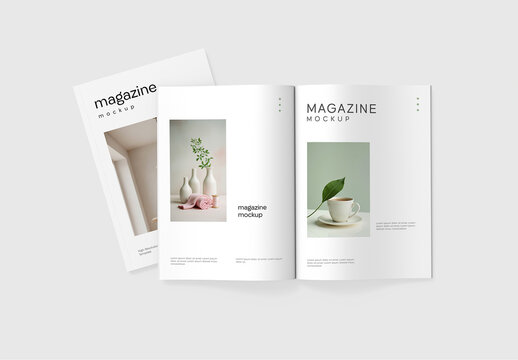 Open Spread Magazine Mockup