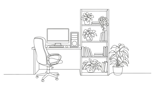 Office Chair With Five Rolling Wheels.