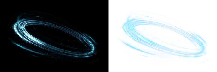 Blue png glowing neon ring swirl magic spiral light effect modern transparent fantasy energy line futuristic motion dynamic trail glow circular shadow rounded luxury twirl power curve particle © Oleg