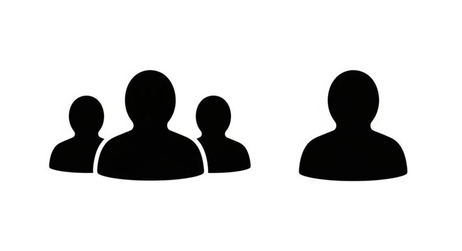Group of people icons and single person icon.