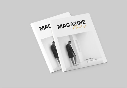 Two Magazine Cover Mockup Template