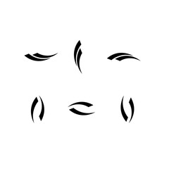 Fototapeta premium Abstract Black Curve and Swoosh Graphic Elements Set for Modern Logo Design, Branding, and Corporate Identity