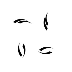 Fototapeta premium Set of Abstract Black Graphic Design Elements with Dynamic Curves and Sharp Edges