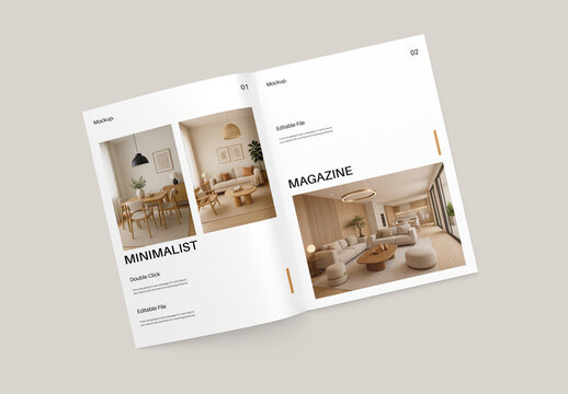 Minimalist Magazine Mockup PSD Template