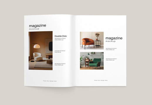 Top View Magazine Mockup Layout