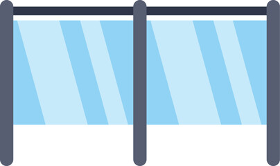 Obraz premium Glass fence with supporting posts and a top rail, providing safety and minimalist design