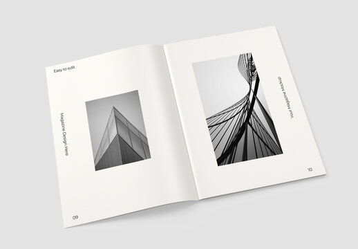 Open Magazine Mockup PSD Template