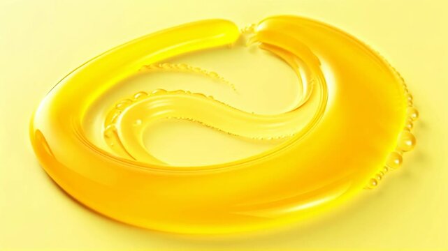 No medical content detected. Yellow liquid swirls on yellow background. Artistic fluid pattern design. Concept of movement and fluidity.