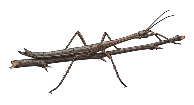 Stick Insect Close Up Profile View.