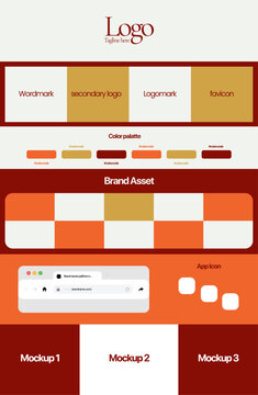 One page brand guideline sheet for logo design or brand design presentation