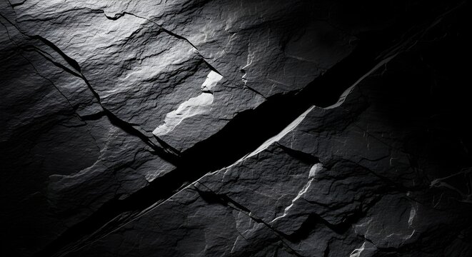 dramatic rocky cliff face in shadow with sunlight
