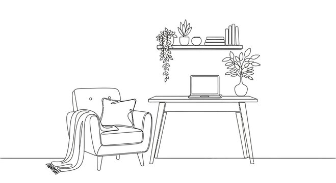 Woman sitting on armchair with laptop.