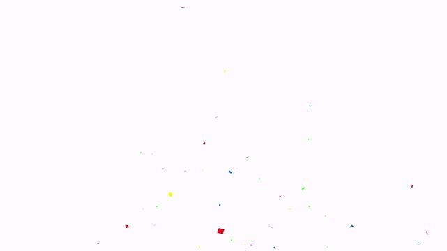 Vibrant multicolor confetti burst with transparent alpha channel, ideal for party scenes, event intros, and 4K compositing.