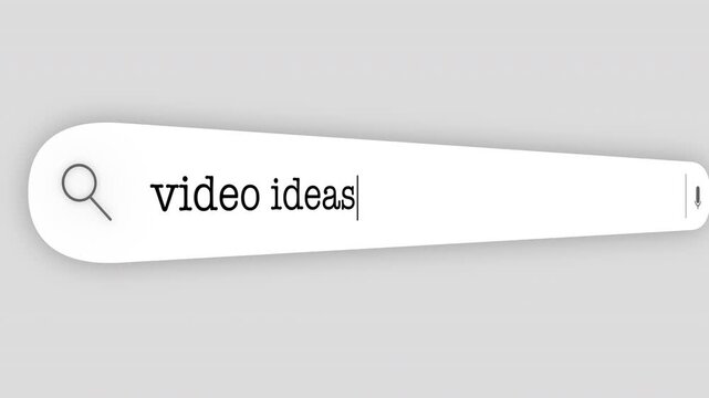 Search Bar Internet browser Animation with typing of the "video ideas" word usefull for 4K video footage