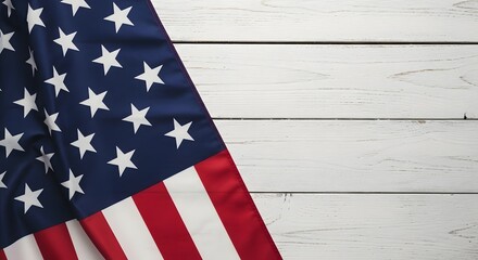 Obraz premium American flag on white wood background patriotic symbolism
