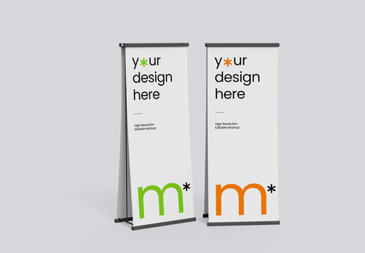 Two Stand Banner Mockup Template