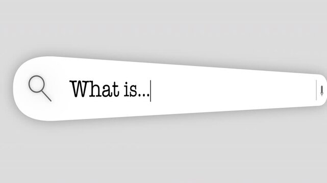 Search Bar Internet browser Animation with typing of the "What is" word usefull for 4K video footage