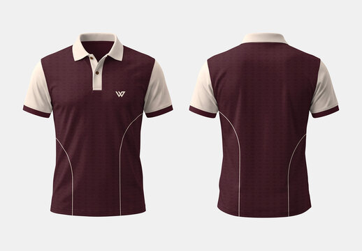 Front and Back View Polo T-Shirt Design