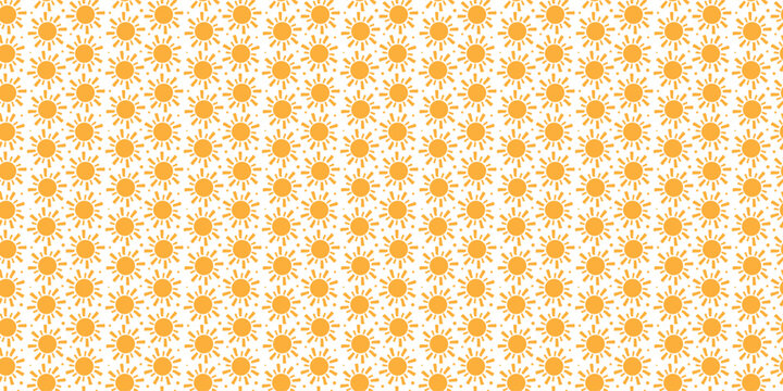 Repeating pattern with suns for weather branding and bright backgrounds