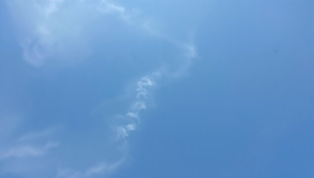 Sky view of serene blue skies with some light clouds