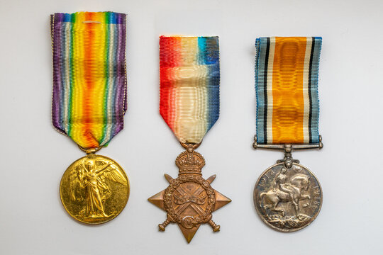 A set of World War One medals