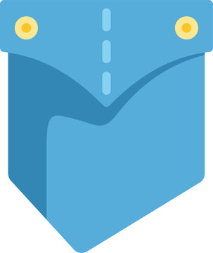 Blue denim pocket with stitches and rivets, ready for a patch or content