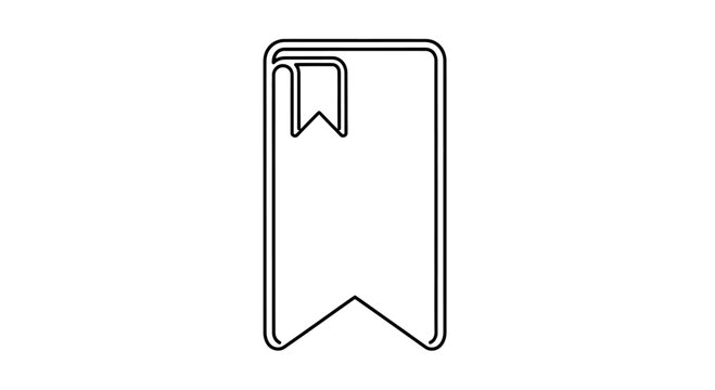 A clean, simple outline graphic of a bookmark