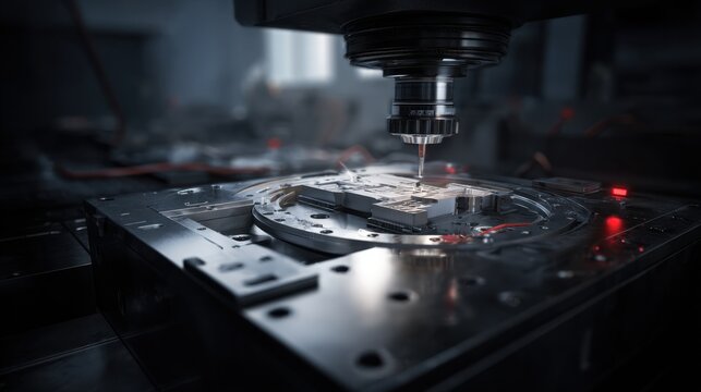 Precision Machining Process in a Modern CNC Workshop Featuring Advanced Equipment and Technology for Manufacturing Parts