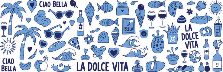 Vibrant illustration celebrating italian la dolce vita lifestyle and ciao bella charm © Sadman Art