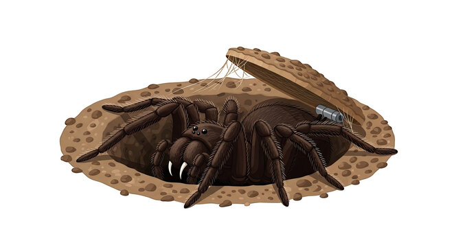 Giant brown coconut crab hiding.