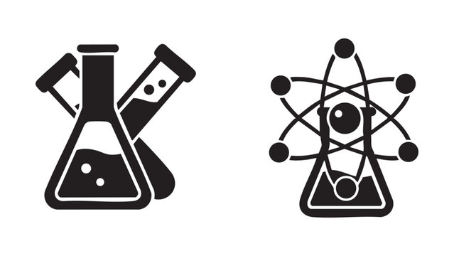 Laboratory Equipment and Atomic Structure Science Icons