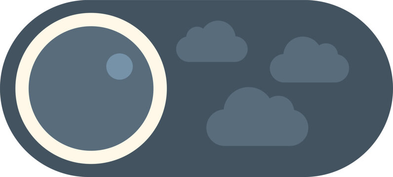 Interface toggle switch indicating dark mode with a moon and clouds