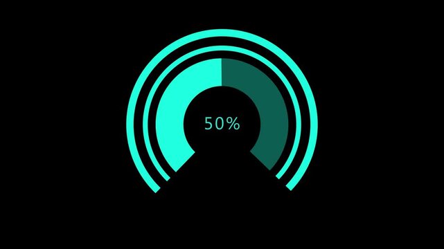 0 to 100% percent number circle pie diagram chart animated. Pie chart animated video with 100 percent. Statistics Business and finance concept animation.