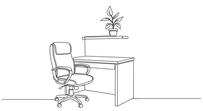 Office Chair and Desk Setup.