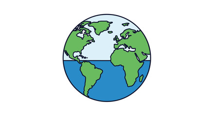 Obraz premium Simple illustration of Earth, showing continents and oceans