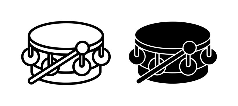 Traditional Korean Buk Drum Icon Set