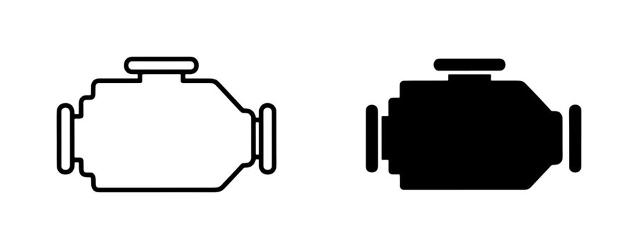 Check Engine Light Car Dashboard Warning Icon Set