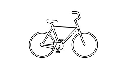 Obraz premium Minimalist black outline of a classic bicycle on a white background