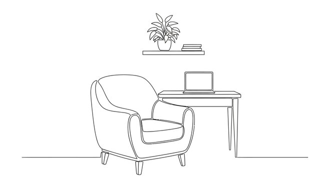 Modern Office Chair with Laptop Desk.