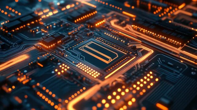 Close-up of a Microprocessor on a Circuit Board