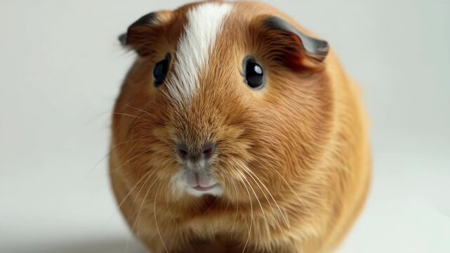 A charming guinea pig with a fluffy coat and bright eyes.