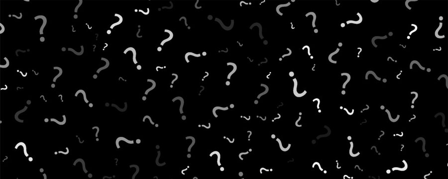 Question mark Seamless Dark pattern. Seamless repeating tiling question flat pattern. Question marks design for social media quiz, survey or poll. EPS Vector