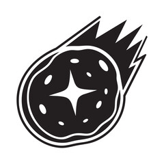 Obraz premium Simple Black and White Meteor Drawing