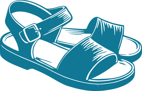 Blue strappy sandals with buckle detail footwear summer