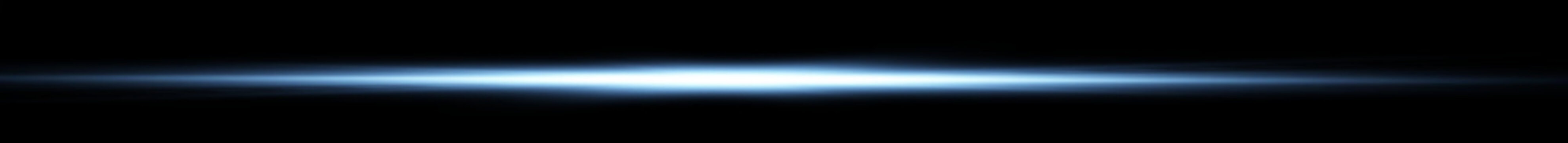 Cinematic blue anamorphic lens flare with horizontal light streak on black background