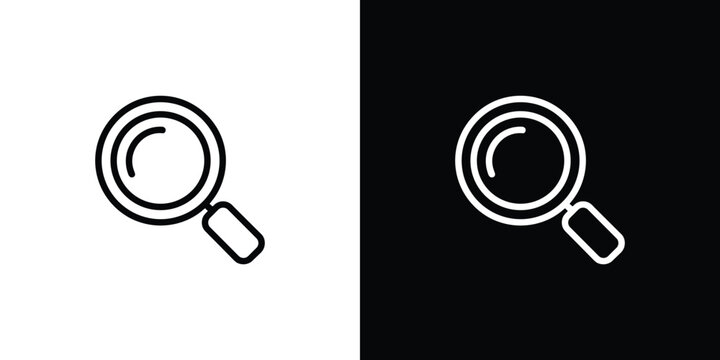 Magnifying glass icon, search and zoom concept