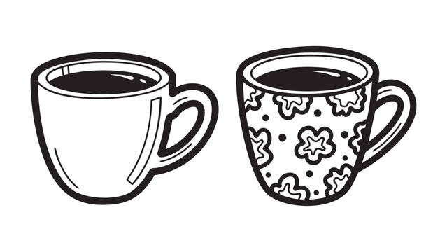 Two Coffee Mugs Side by Side Still Life