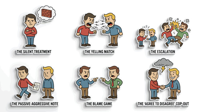 Six Common Conflict Resolution Styles & Communication Problems Illustrated